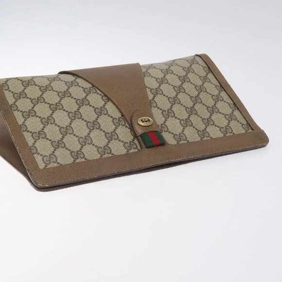 GUCCI GG Supreme Web Sherry Line Bag PVC Beige Green Red 89 01 033 Auth 131335 - Picture 5 of 15